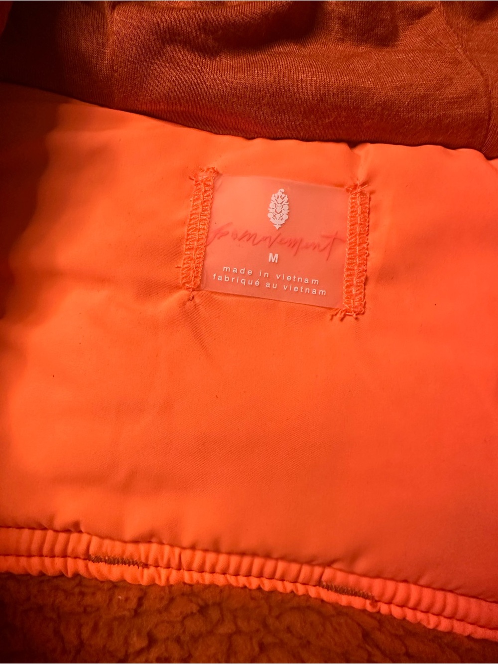 FP MOVEMENT Lead The Pack Teddy Pullover Neon Coral Toasted Coconut - Picture 9 of 9